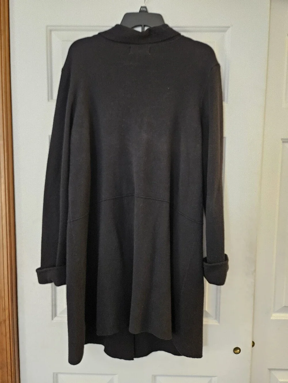 Elle Black Single-Button Long Knit Blazer XL